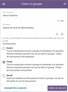 Démo Loomio - créer un groupe - itopie informatique, libre, éthique, citoyenne, Genève