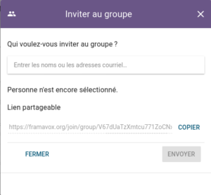 Démo Loomio - invitation des membres dans un groupe - itopie informatique, libre, éthique, citoyenne, Genève