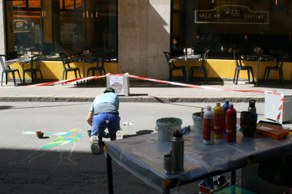 Peinture participative, avec Jérôme Bichsel - Fête des 10 ans d'itopie informatique à Genève le 4 juin 2022