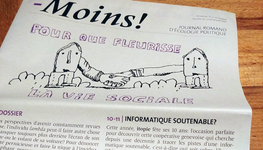 Informatique soutenable ? Entretien avec Moins! itopie informatique, Genève