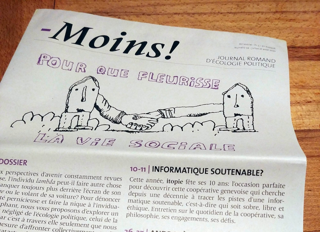 Informatique soutenable ? Entretien avec Moins! itopie informatique, Genève