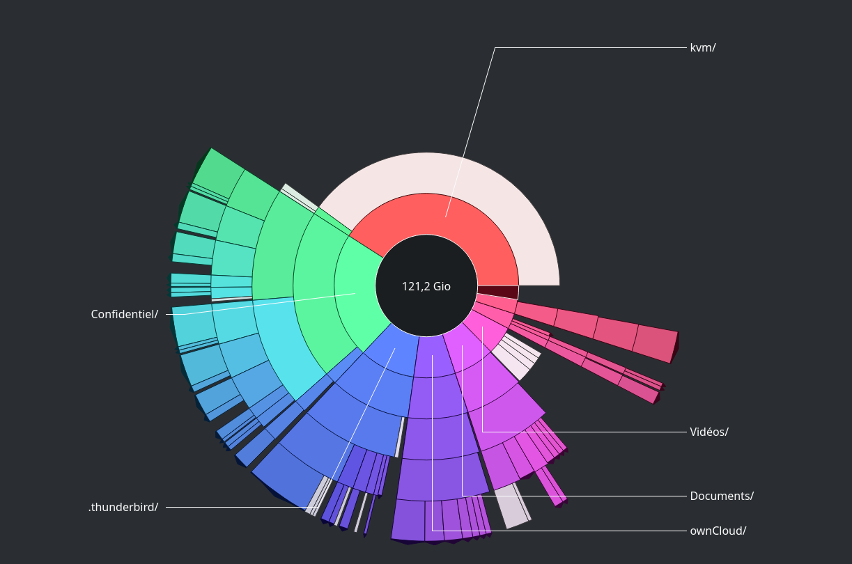 Exemple de l'analyse d'un dossier avec l'application libre FileLight.