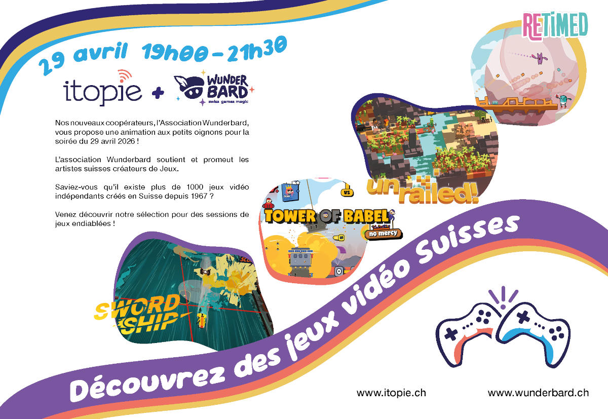 Animation par l’Association Wunderbard, qui soutient et promeut les artistes suisses créateurs de Jeux