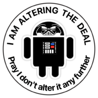 Robot Android annonçant briser un accord