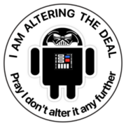 Robot Android annonçant briser un accord